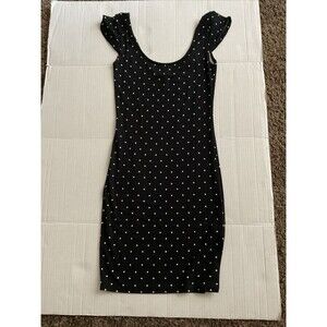 Black Abstract Patterned Bodycon Dress Small Forever 21